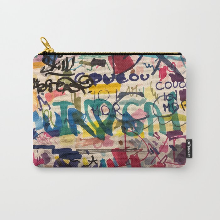 Urban Graffiti Paper Street Art Tasche | Gemälde, Acrylic, Ink, Pop-art, Street-art, Abstrakt, Vintage, Schreiben, Red, Blau