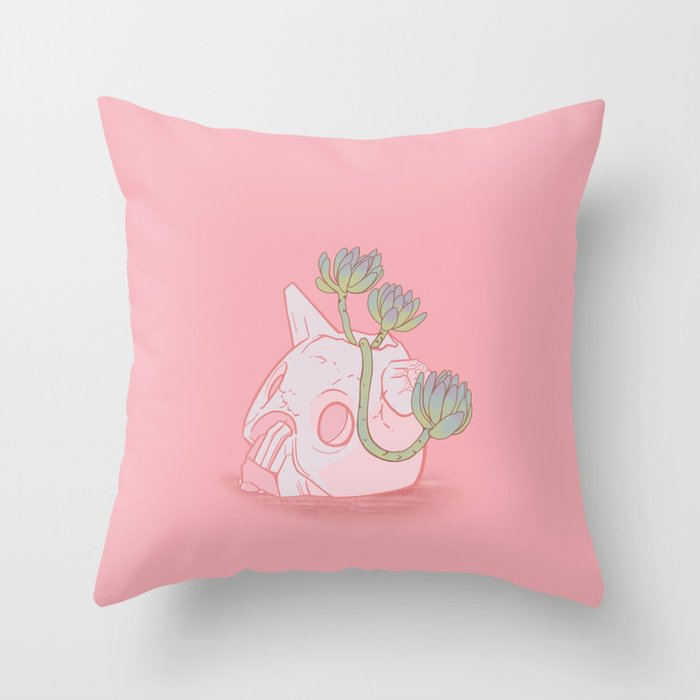 Nausicaä Succulent Planter // Coral Pink Version Throw Pillow