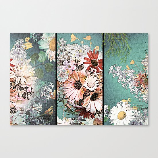Pastel Bohemian Floral Canvas Print