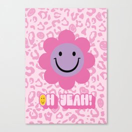 Oh yeah! Smiling Flower Poster-Y2K Nostalgia Canvas Print