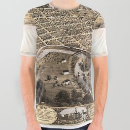 Fort Wayne - Indiana - 1868 vintage pictorial map All Over Graphic Tee
