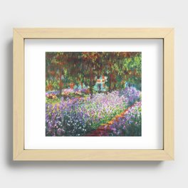 Claude Monet, The Artist's Garden at Giverny 1900 Artwork for Wall Art, Prints, Posters, Tshirts, Men, Women, Kids Recessed Framed Print