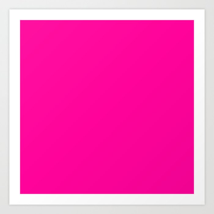 Girly modern neon pink solid color Art Print by Pink Water | Society6