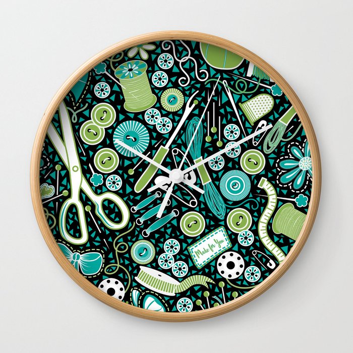Mosaic Sewing Notions Wall Clock