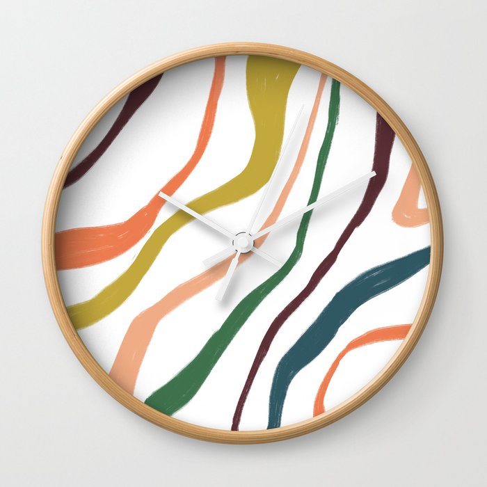 Abstract stripes on white Wall Clock