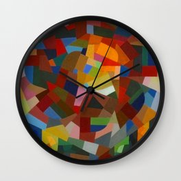 Otto Freundlich Rosace ii Abstract Acrylic Painting Modern Geometric Colorful Art Pattern Wall Clock