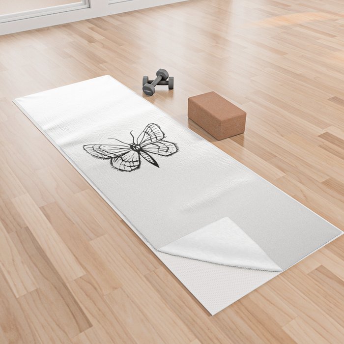 Moth illustration. Yoga Towel