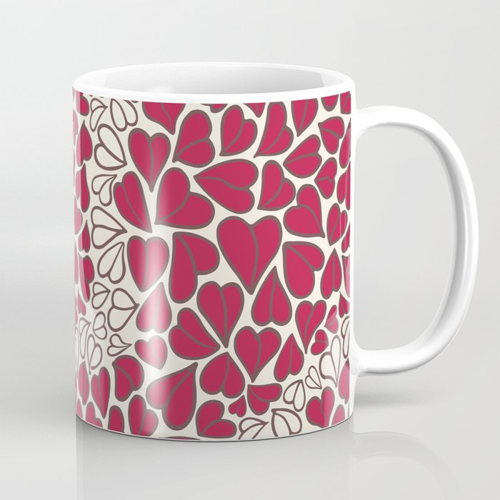 HEARTS  ~  CRIMSON & CLEAR Coffee Mug