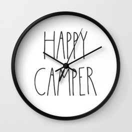 Happy Camper text Wall Clock