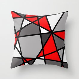 Triangels Geometric Lines red - grey - white Throw Pillow