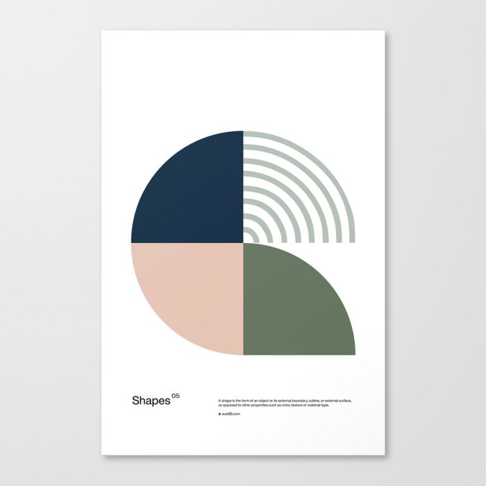 Bauhaus Design and Swiss Graphic Design Shapes 05 Canvas Print