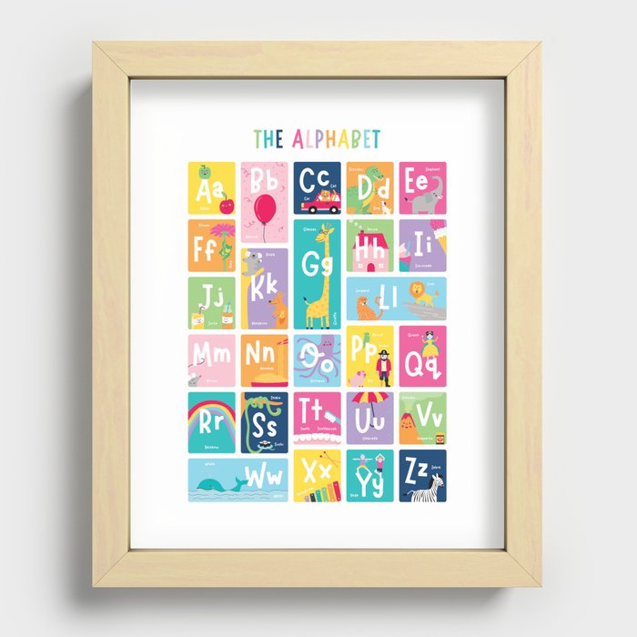 Children's Alphabet Print – Colourful Recessed Framed Print