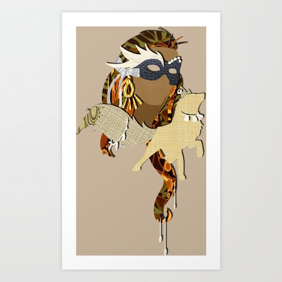 paper cut out 1 Art Print