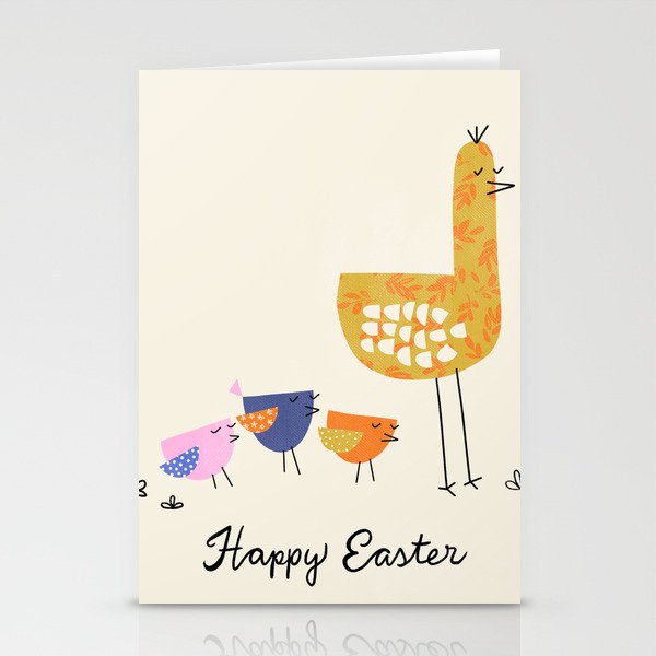 Happy Easter Collage Birds Stationery Cards