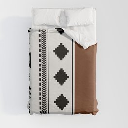 Southwestern white with faux leather texture Duvet Cover
