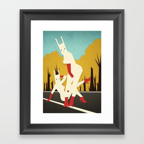 roadside bunnies Framed Art Print