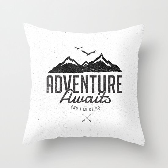 ADVENTURE AWAITS Throw Pillow