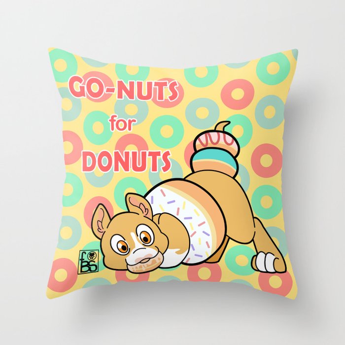 Go-Nuts for Donuts Throw Pillow