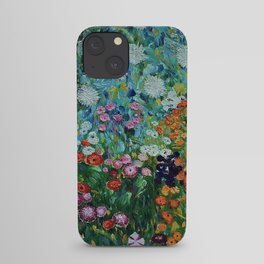 Flower Garden Riot of Colors by Gustav Klimt iPhone Case
