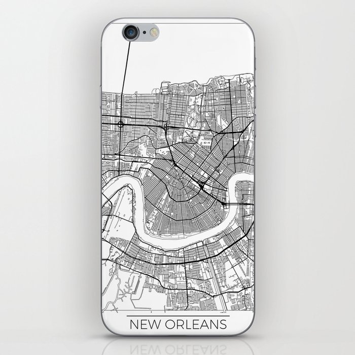 New Orleans Map White iPhone Skin