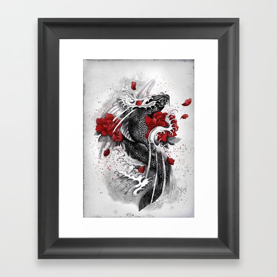 Black Koi Framed Art Print