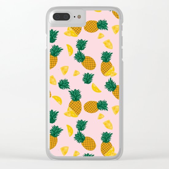 Pineapple Pattern Clear iPhone Case