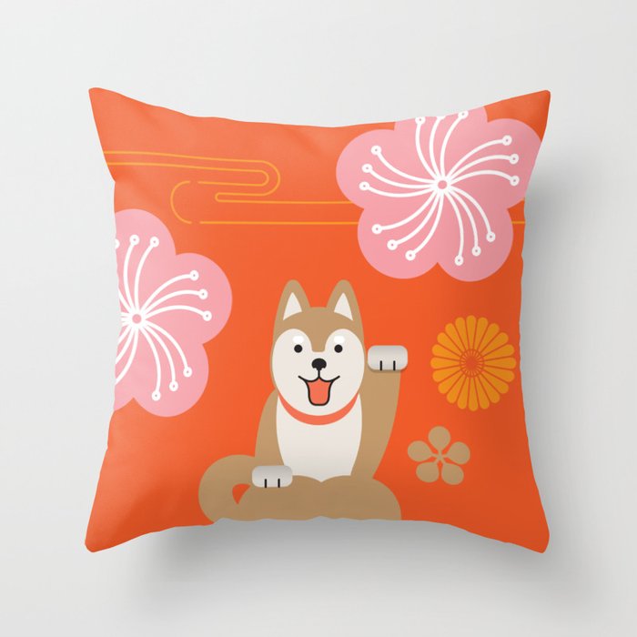 Fortune dogs Throw Pillow