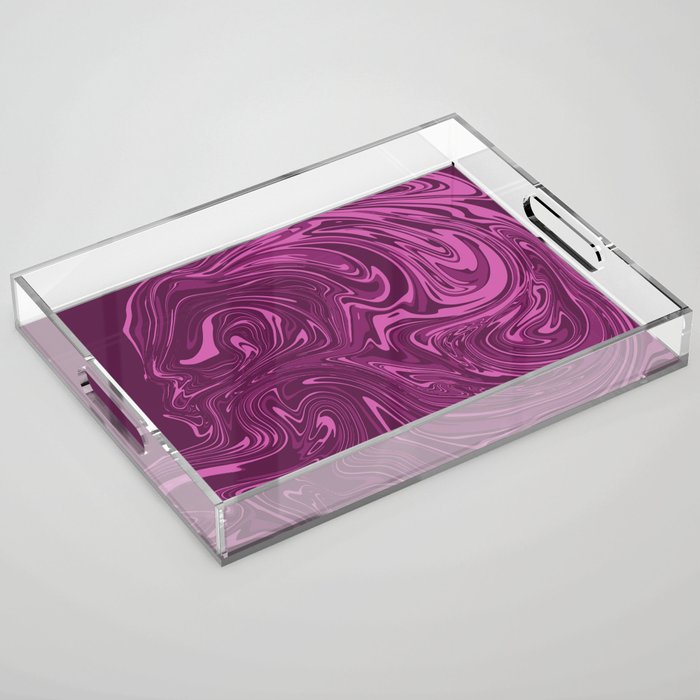Purple and pink mix colors raster marble style abstract background Acrylic Tray