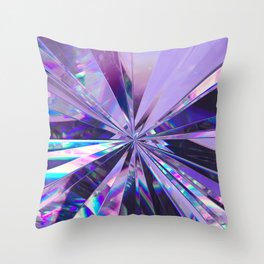 Brilliant Purple Crystal  Throw Pillow
