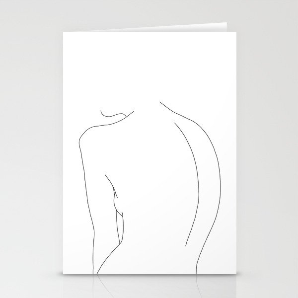 Minimal line drawing of women's body - Alex Stationery Cards