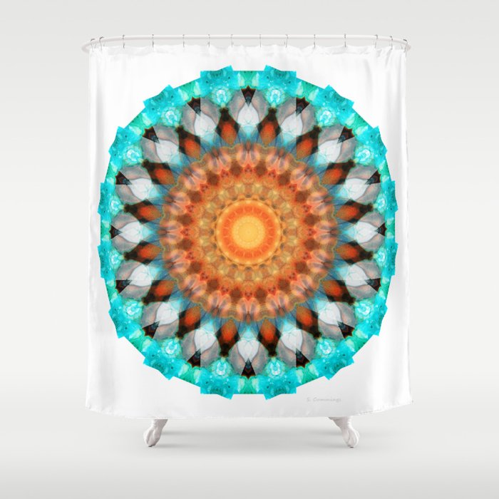 Colorful Bright Mandala Art - Tribal Wisdom Shower Curtain