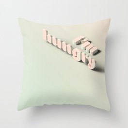 i'm hungry Throw Pillow