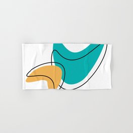 Mid Century Modern Boomerang Pattern Shapes Hand & Bath Towel