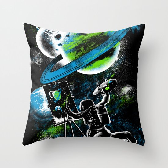 space Painting Throw Pillow