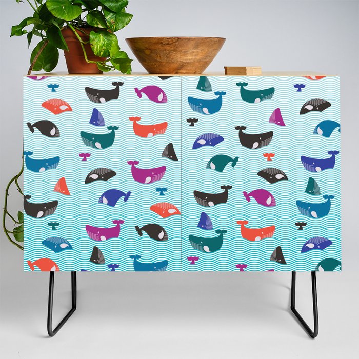Whale Yes! Waves Credenza