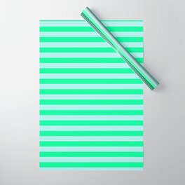 [ Thumbnail: Green & Turquoise Colored Lined/Striped Pattern Wrapping Paper ]