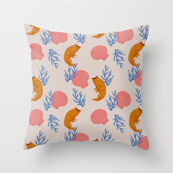 Swimming in the Shallows  Throw Pillow