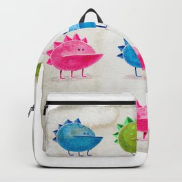 Dino Underbites Backpack | Monster, Unique, Adorbs, Green, Painting, Cute, Dinosaur, Watercolor, Handpainted, Illustration 
