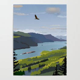 The Columbia River Gorge BRIGHTER! Poster