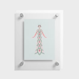 Art Deco Lady in a scale dress Floating Acrylic Print