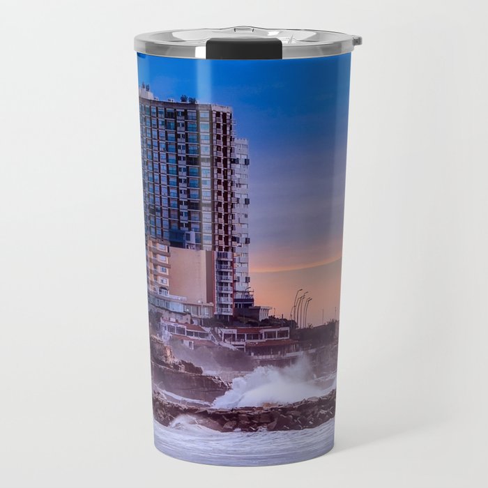 Argentina Photography - Huge Waves Hitting The Argentine Ocean Shore Travel Mug