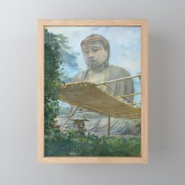 The Great Statue of Amida Buddha at Kamakura, Known as the Daibutsu, from the Priest's Garden Framed Mini Art Print