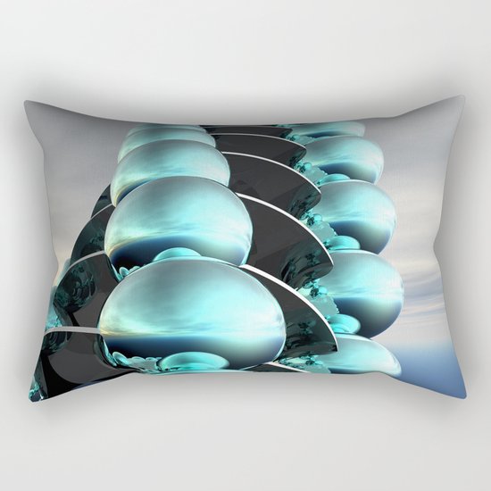 Column of Cyan Spheres Rectangular Pillow