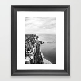 chicago gold coast Framed Art Print | Black And White, Chicago, Shore, Photo, Digital, City, Lake 
