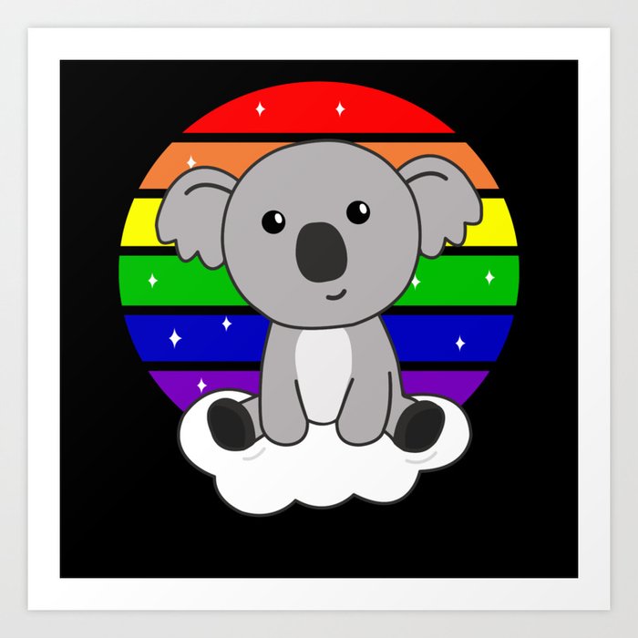 Rainbow Koala Sweet Koalas For Children Art Print