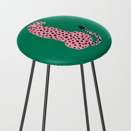 The Stare: Pink Cheetah Edition Counter Stool