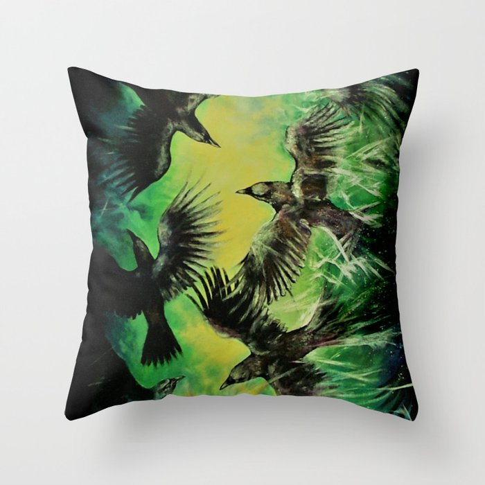 A Murder of Crows Throw Pillow