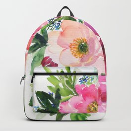 5 pink peonies in watercolor Backpack