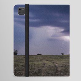 Bug Zapper - Lightning Strikes the Plains on a Stormy Night in Oklahoma iPad Folio Case