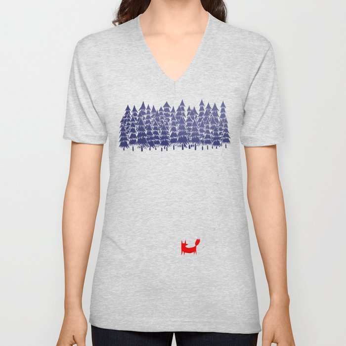 Alone in the forest V Neck T Shirt